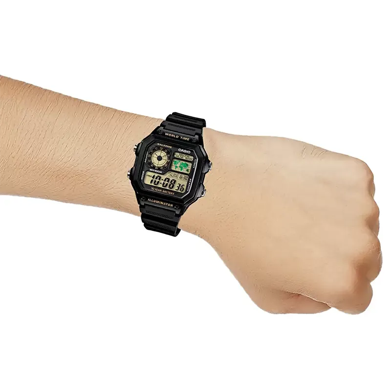 Casio Youth AE-1200WH-1BV Digital Amber Dial Men's Watch